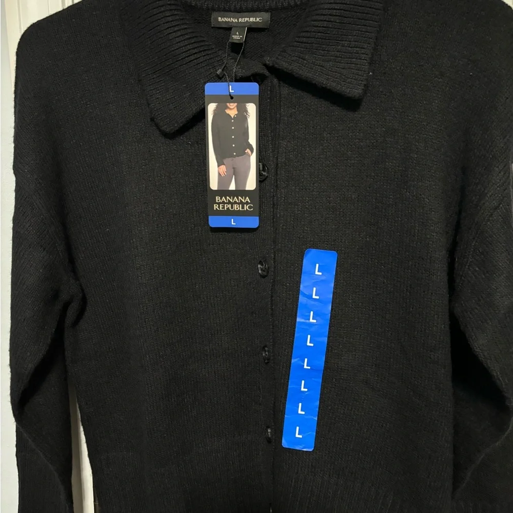 Banana Republic Ladies' Cardigan sweater size L NEW WITH TAGS black